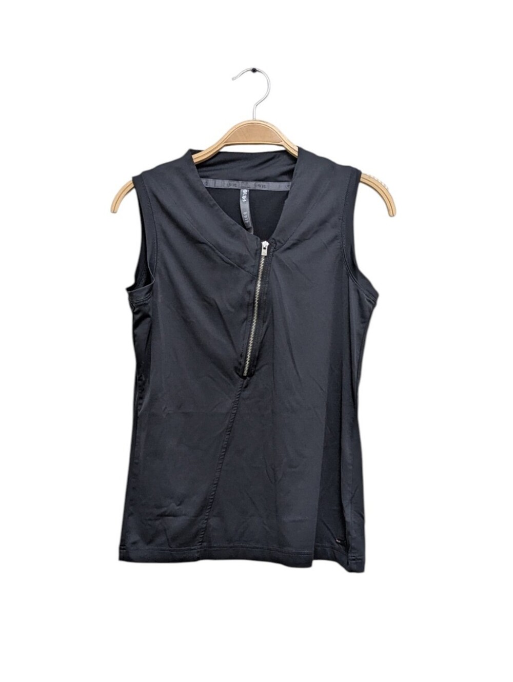 LIJA Golf Black Sleeveless Athletic Tank Top Medium Assymetrical Zipper